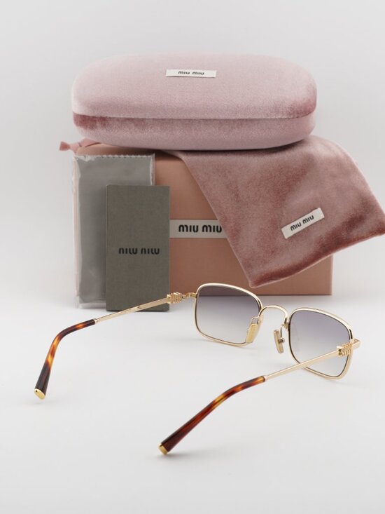 Miu Miu MUA53S 5AK04O Rectangle Sunglasses – Gold / Grey main image 10